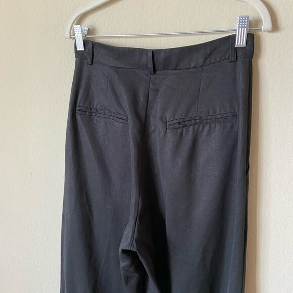 Reformation Petites Mason Wide Leg  Black Pants Straight Size 4 - Picture 11 of 13